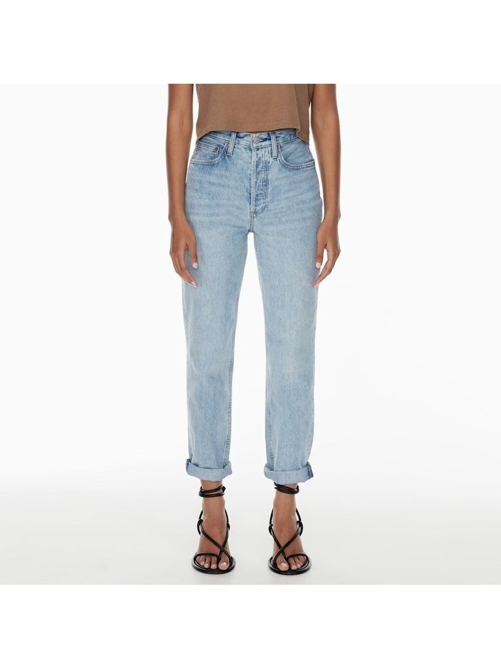 Denim Forum The Boyfriend High Rise Loose Jeans Size 25 Light Blue Aritzia